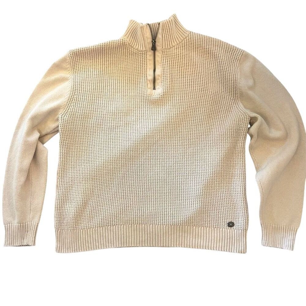 Weatherproof Mens Cozy Knit Sweater XL Ivory Heritage Outdoor Pull Over Winter
